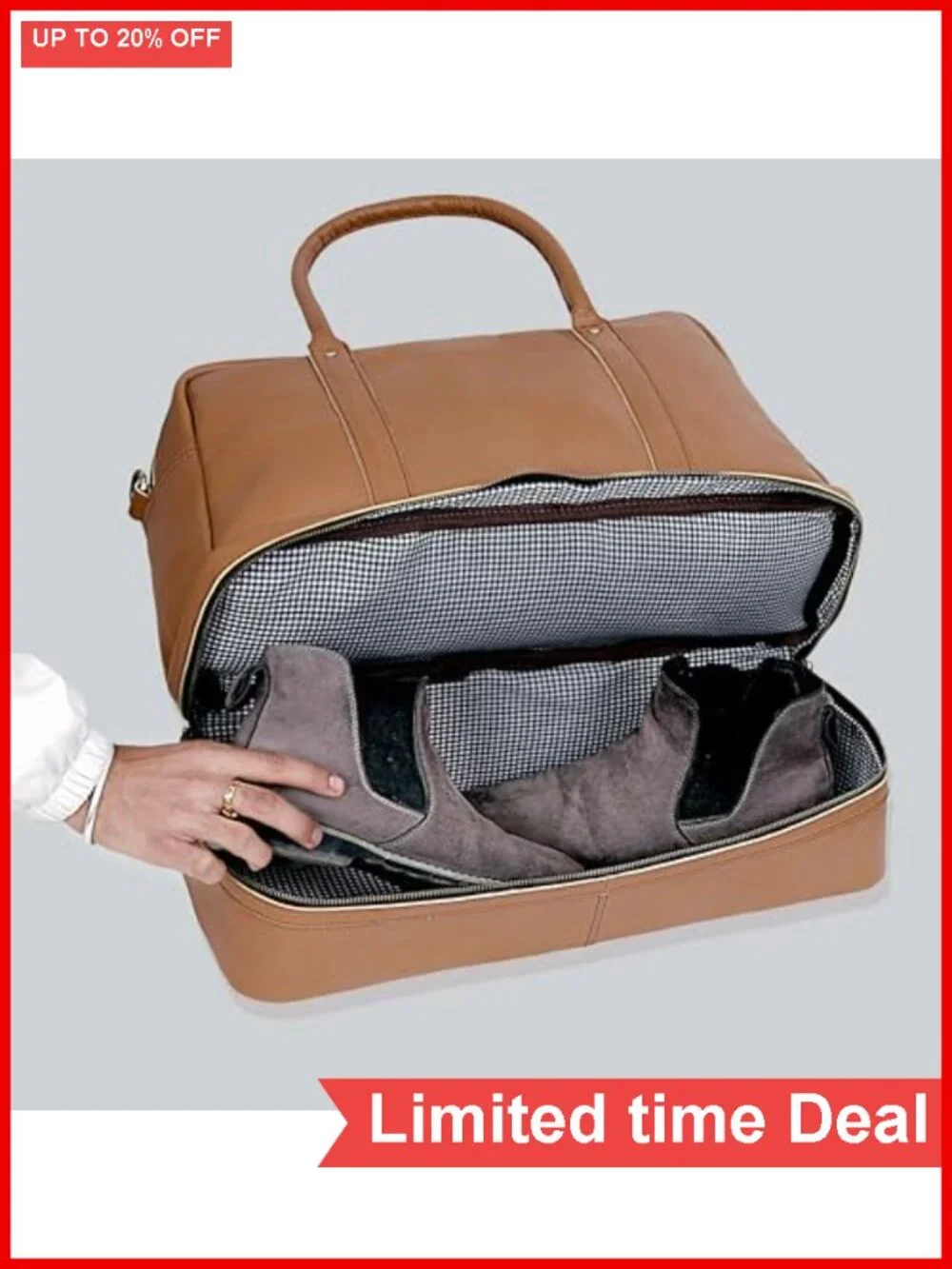Genuine Leather Duffel Bag 20 Inch Travel Carry On Weekend Overnight